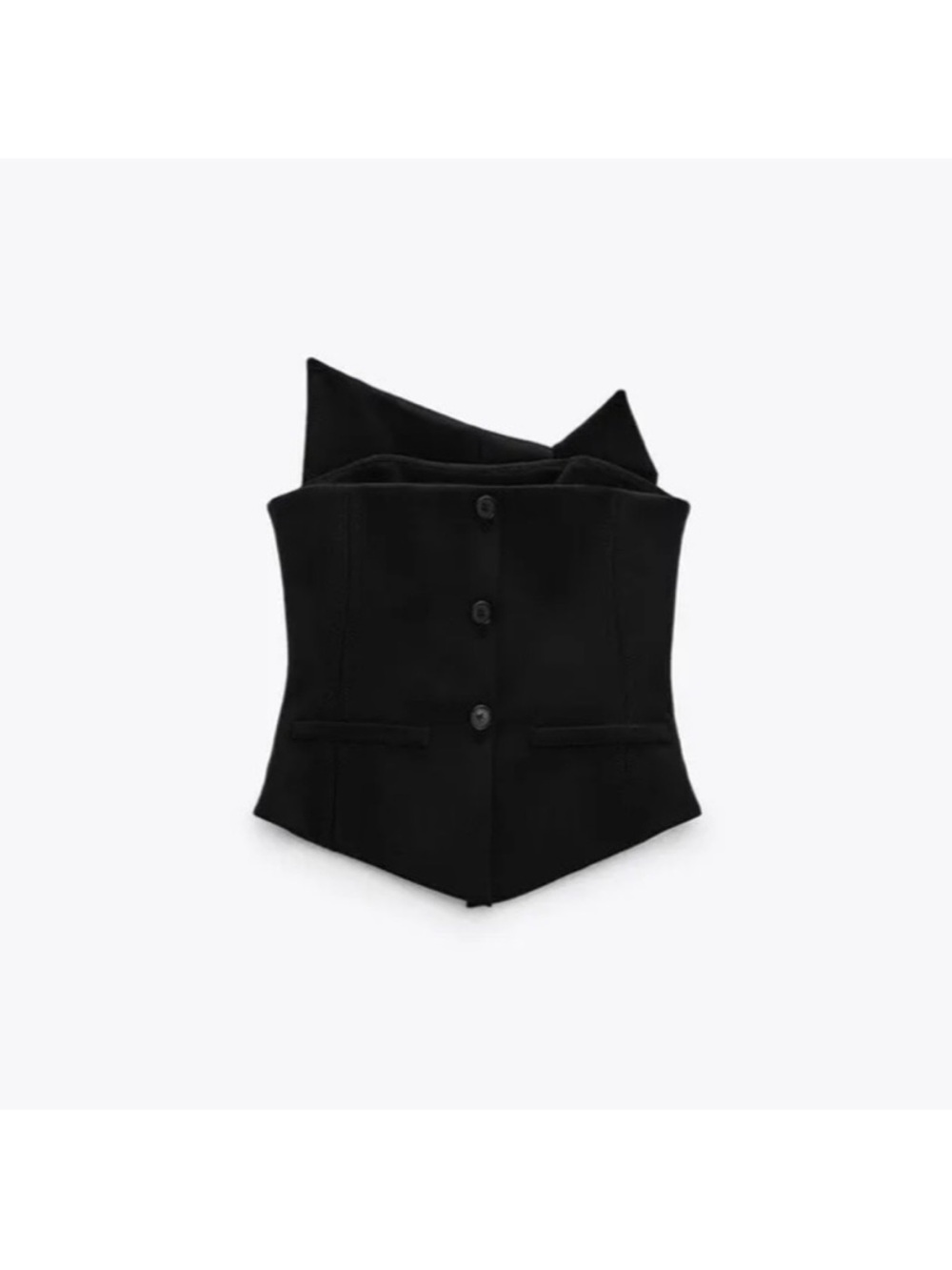 Zara Black Tailored Structured Corset Vest